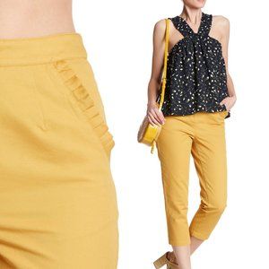 Mo:Vint Mustard Yellow Pleated Pocket Lolita Pants, NWT, Size S